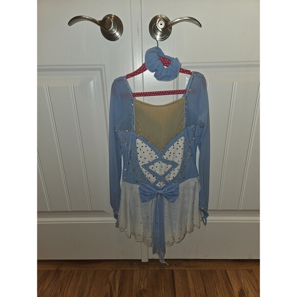 Ice skating Princess Theme with cute bow back -  Figure Skating Dress. size 14 - Picture 8 of 10